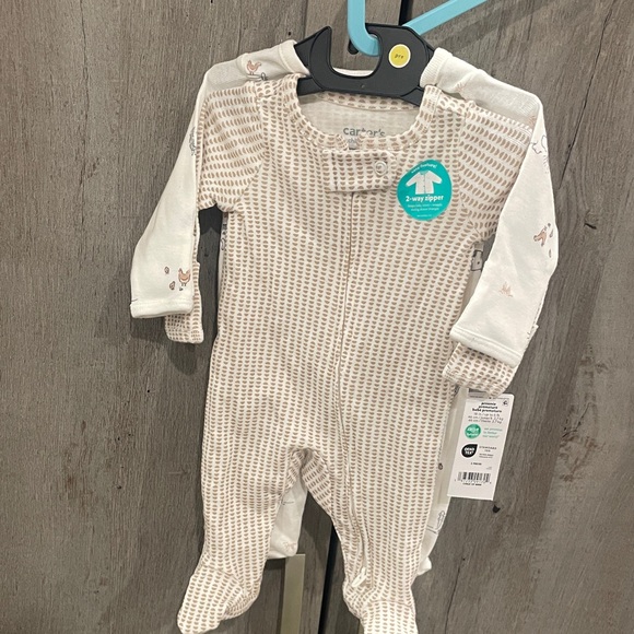 Carter's Other - Carter's Tan and White Kids Footie